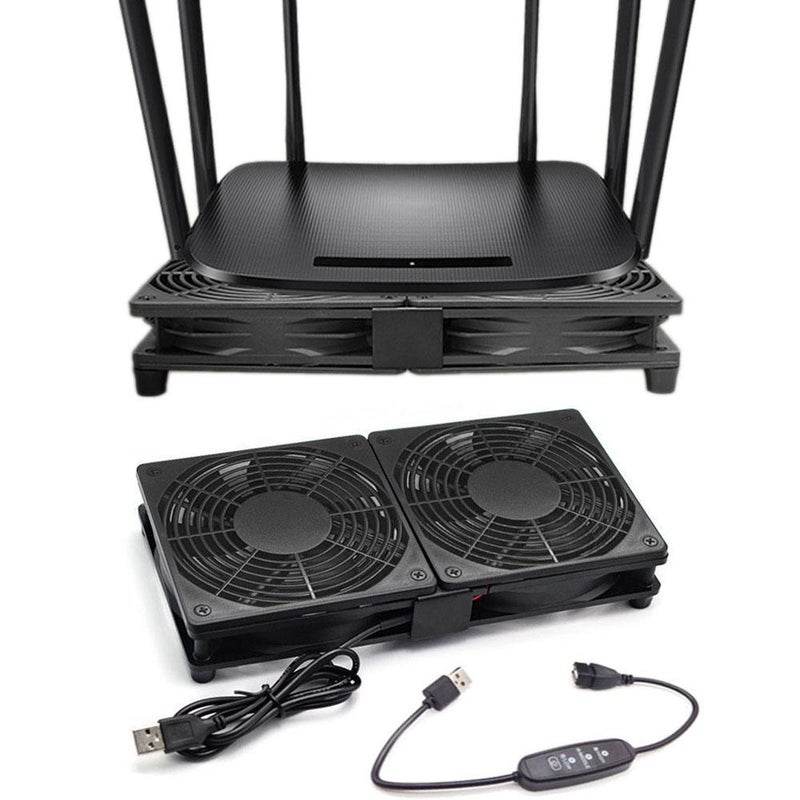 USB Fans for Cooling,Ultra-Quiet Router Cooling Base,Fan Cooler, Used for Cooling and Reducing the Temperature of Computers, Routers, Laptop and Electrical Appliances - Image 1